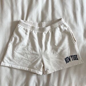 Brandy Melville “New York” cream sweatshorts